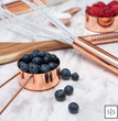 Copper Measuring Cups and Spoons Set – 8-Piece Stackable Stainless Steel Metal Measuring Utensils – Stylish and Sturdy Rose Gold Kitchen Accessories for Baking and Cooking