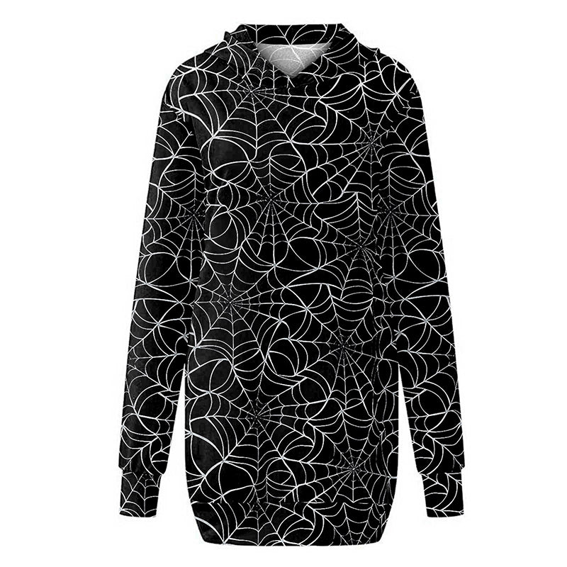 Halloween Theme Printed Casual Loose Mid-length Dress
