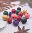 Halloween Spider Web Colored Wood Beads