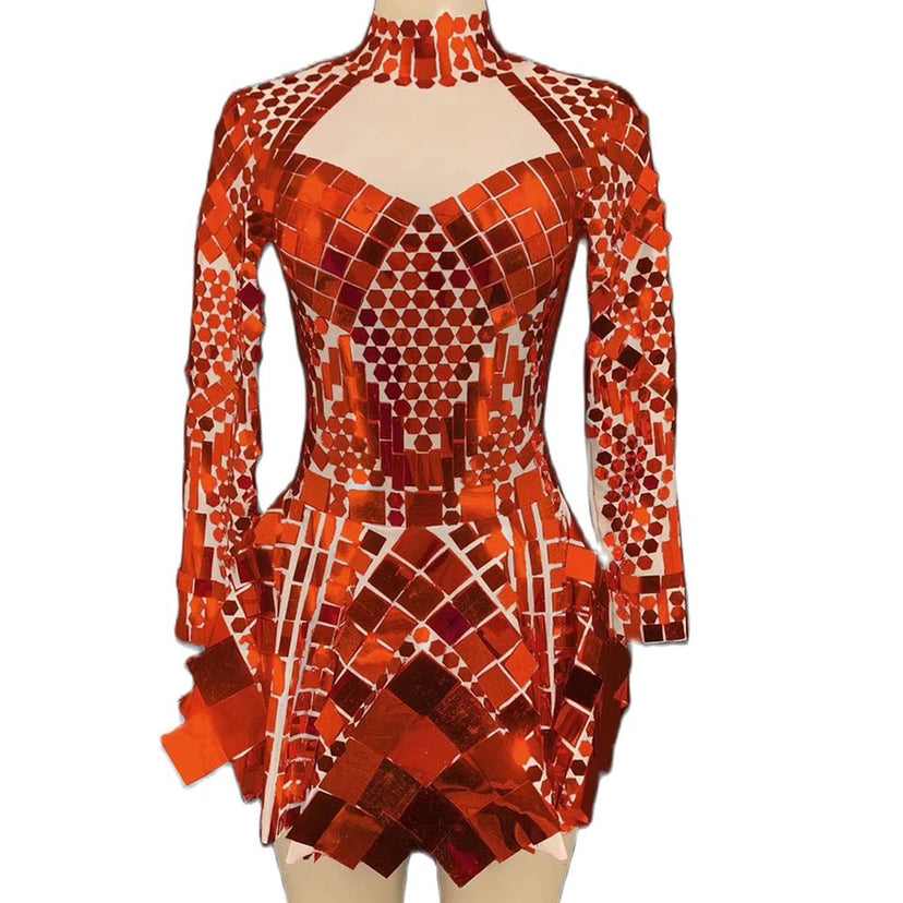 Tight-fitting Hip-pack Fringed Brightly Drilled Mesh Costumes