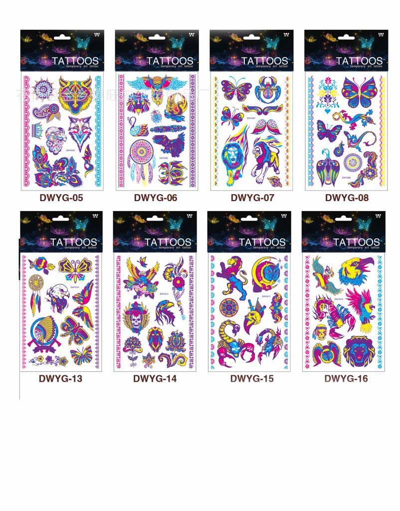 Creative Halloween Fluorescent Flower Arm Tattoo Sticker
