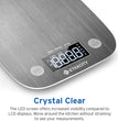 Food Kitchen Scale, Digital Grams and Ounces for Weight Loss, Baking, Cooking, Keto and Meal Prep, Postal Scale for Packages, Liquids, Jewelry, Medium, Silver Stainless Steel