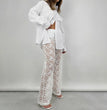 New All-match Lace High Waist Long Stitching Straight-leg Pants
