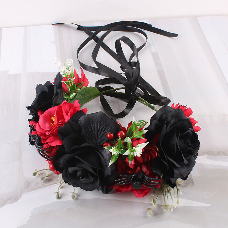 European And American Popular Christmas And Halloween Headdress Simulation Roses
