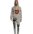 Skull Halloween Thick Print Hat Long Suit