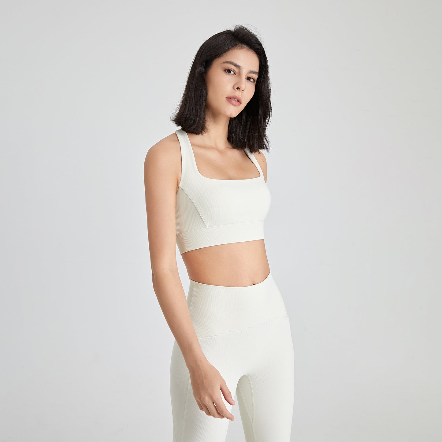 Back U Collar Shockproof Sports Underwear Naked Women Sense Vest Push-up Yoga Clothes Bra