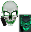 Glowing Mask Scary Ghost Face Halloween Funny White Skull Mask LED Glowing Props