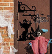 Halloween Courtyard Black Cat Witch Ghost Metal Decorations
