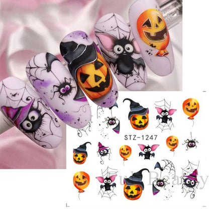 Halloween Pumpkin Nail Sticker Watermark Sticker