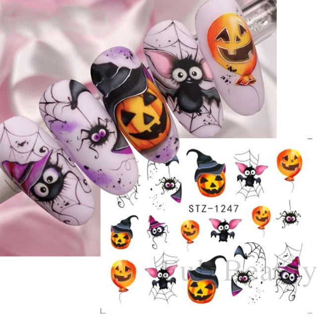 Halloween Pumpkin Nail Sticker Watermark Sticker
