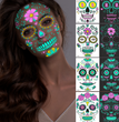 Funny Halloween Two-color Luminous Tattoo Sticker Face