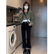 Women's High Waist Slit Skinny Jeans