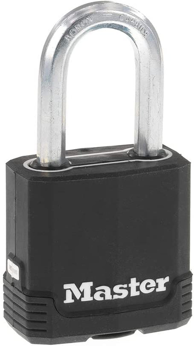 Magnum Heavy Duty Outdoor Padlock with Key, Weather Resistant Body and Cut Resistant Shackle Make Lock Perfect for Fences, Gates, Sheds, M115XDLF