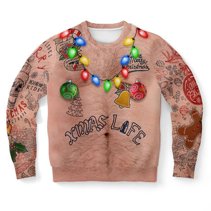 Skull Halloween Digital Print Crew Neck Sweatshirt