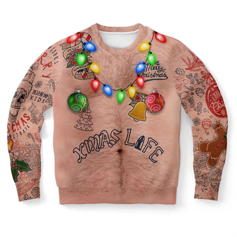 Skull Halloween Digital Print Crew Neck Sweatshirt