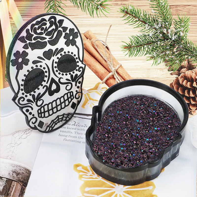 Diy Crystal Drop Glue Mold Halloween Skull Storage Box