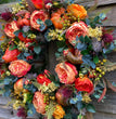 New Autumn Peony Halloween Pumpkin Wreath Home Decor