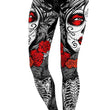 Large size skull print tattoo tight pants Halloween pants