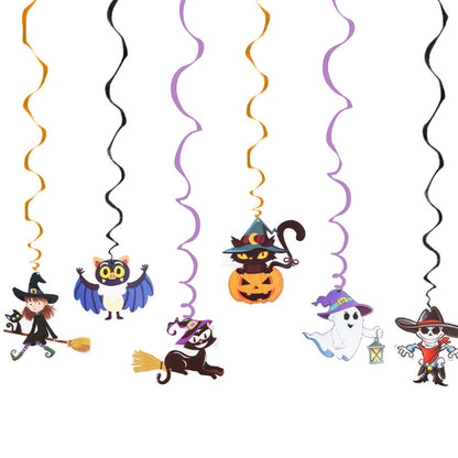 Cartoon Halloween Skull Spiral Pendant Set