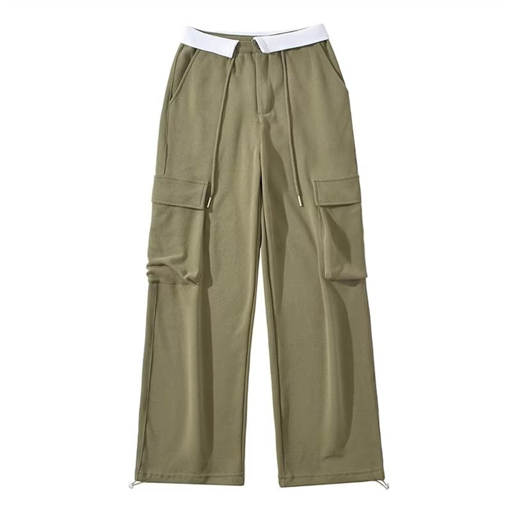 Hot Girl Loose Waist Straight Casual Pants For Women