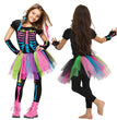 Halloween Cosplay Masquerade Children's Rainbow Skull Skeleton Costume