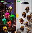 Halloween Skull Wind Chimes Solar Powered LED Light For Garden Decoration Outdoor Elegant Wind Chimes Decor Garden Ornaments