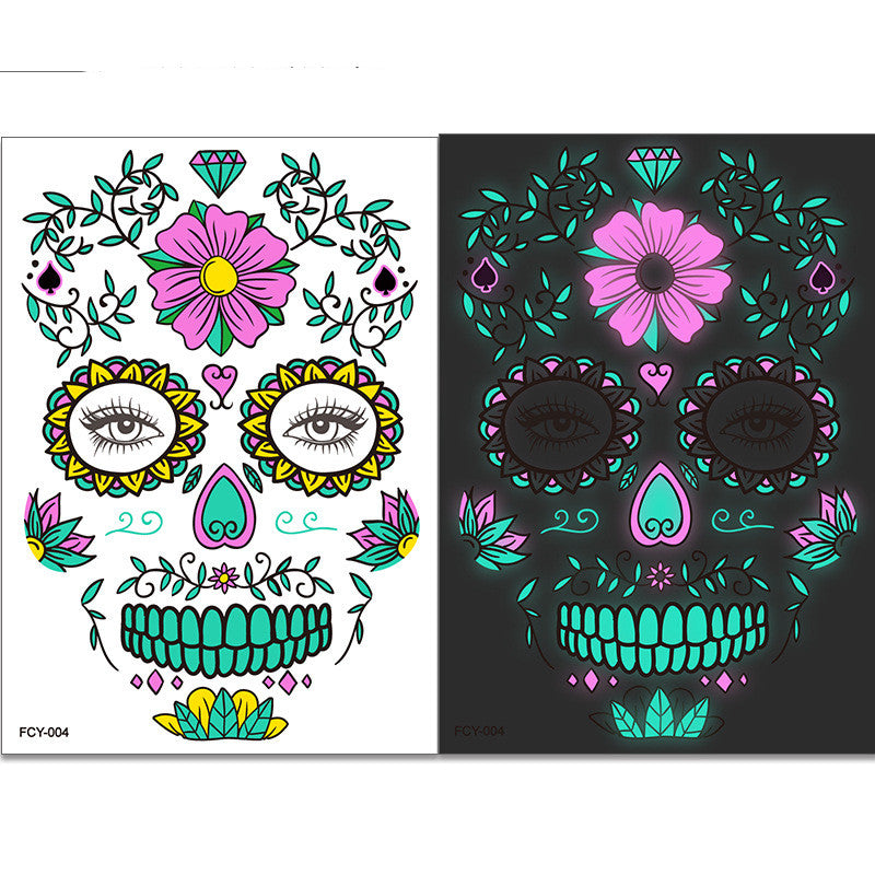 Funny Halloween Two-color Luminous Tattoo Stickers