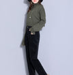 Loose Straight Tube Thickened Corduroy Pants For Women