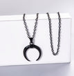 Punk Black Witch Horn Necklace Halloween Jewelry