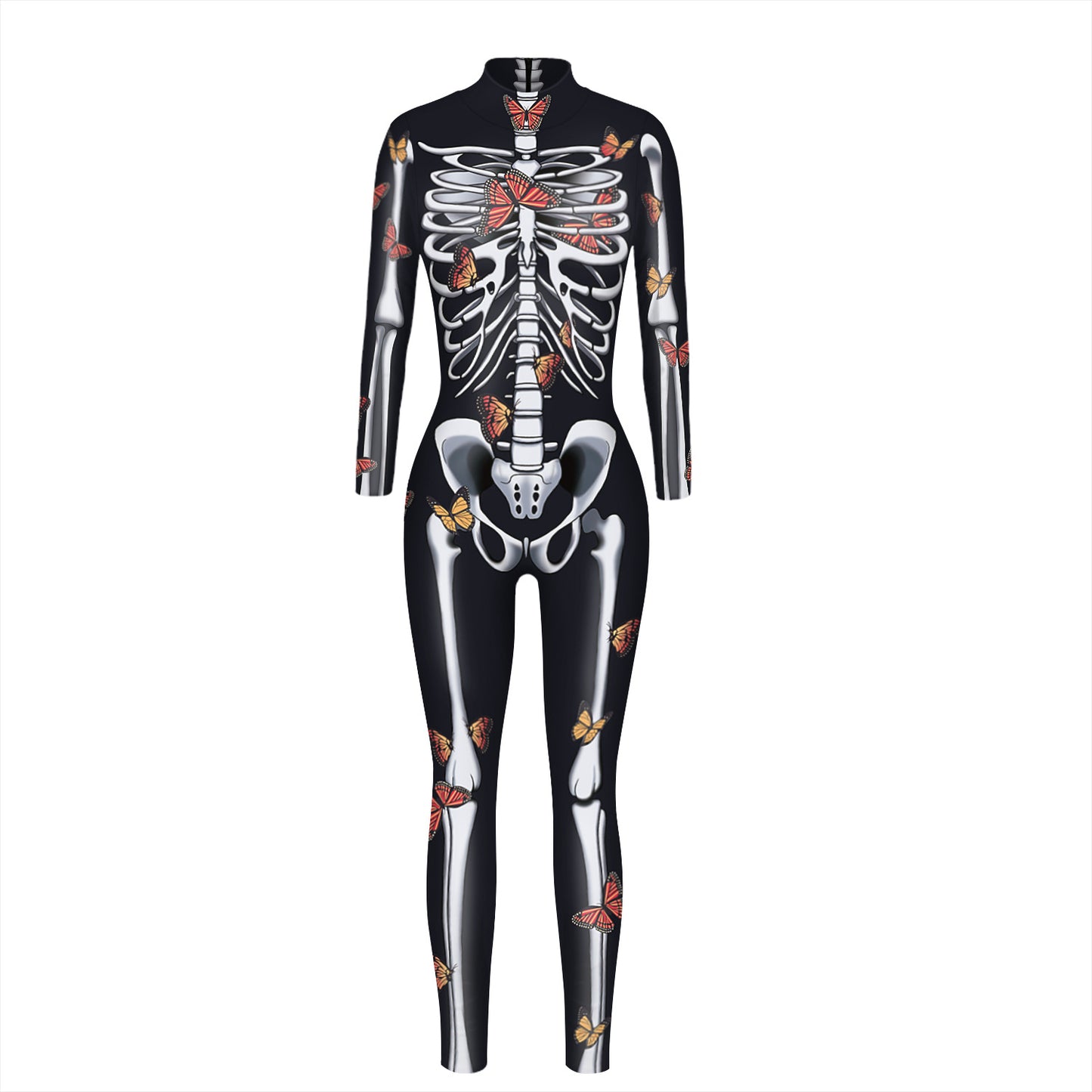 Skeleton 3D Digital Printing Women's Halloween Jumpsuit