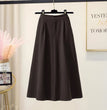 Plus Size Skirt Hepburn Style Woolen A- Line Autumn And Winter Umbrella Skirt