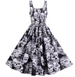 Halloween Rock And Roll Sleeveless Floral Dresses