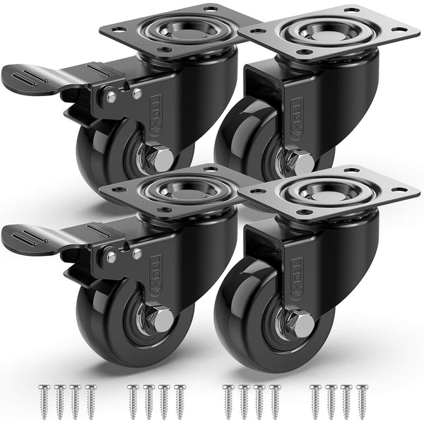 2" Heavy-Duty Caster Wheels, Set of 4