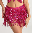Halloween Belly Dance Costume Sequined Tassel Hip Skirt Waist Scarf