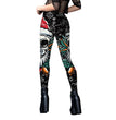 Women's Wansheng Skull Digital Printed Tapered Yoga Leggings