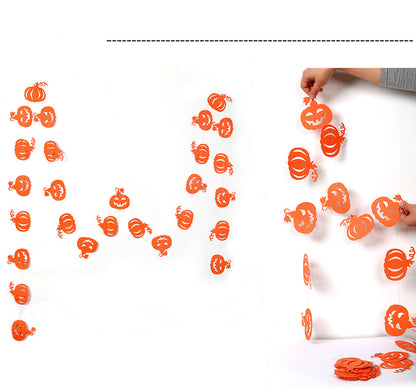 Long Black Orange Disc Halloween Paper Garland Pendant Pendant