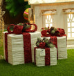 Christmas gift box Christmas tree decorations wrought iron gift box three-piece shopping mall cabinet decoration