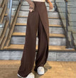 Fashion Irregular Stitching Straight-leg Trousers Women's Fried Street Pleated Suit Pants