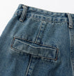 Cargo Pocket Straight-leg Denim Trousers