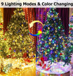 110Ft 300 LED 9 Modes Color Changing Waterproof Outdoor Christmas String Lights