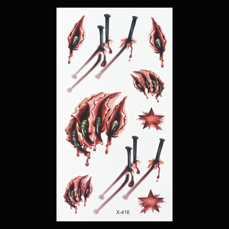 Halloween New Scar Tattoo Stickers Wound
