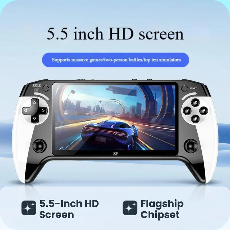 (Pocket Gaming) X9 Handheld Game Console, Portable Game Console, Suitable for Home and Travel, Protective Case, Gaming Products, Controller Grip, Durable Joystick Protection Rechargeable