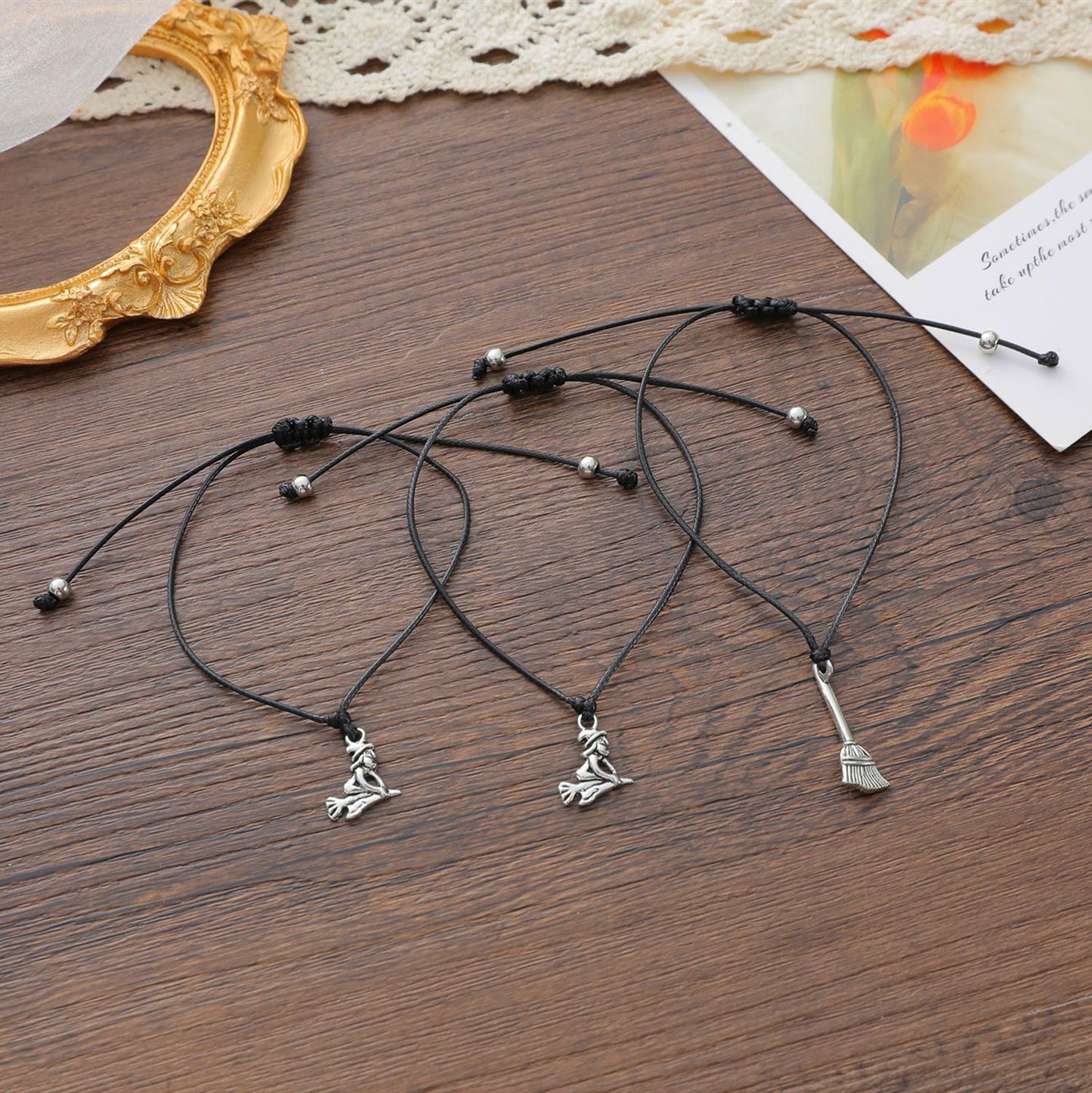 Halloween Witch Card Bracelet Personality Fashion Broom Witch