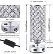 USB Crystal Table Lamps Bedside Lamps Set of 2, Modern Nightstand Lamps with Dual USB Charging Ports, Glam Bedroom Lamps Table Lamps for Bedroom, Living Room, Study Room and Office (Set of 2)