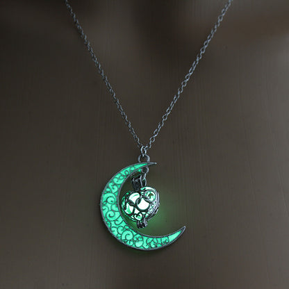 Halloween multi-colored moon love necklace