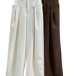 Korean Style Double Pleated Design Loose Casual Trousers Women