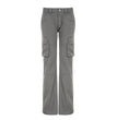 Loose Leisure Workwear Pocket Slimming Low Waist Straight-leg Pants Women
