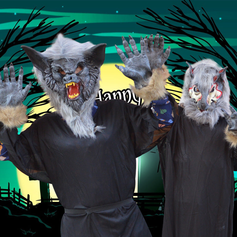 A Wolf mask on a Halloween stage