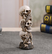 Hear-no See-no Speak-no Evil Skull Statue SculptureFigure Skeleton Stacked Skulls For Halloween Decoration Skull Collection