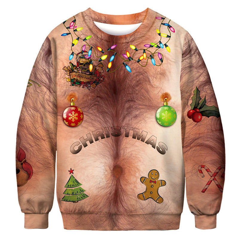 Skull Halloween Digital Print Crew Neck Sweatshirt